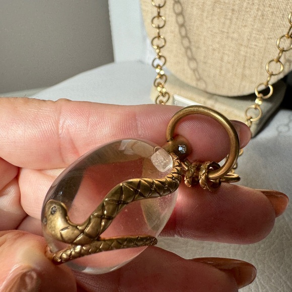 Stella & Dot Snake Orb Gold Long Necklace - Picture 5 of 7